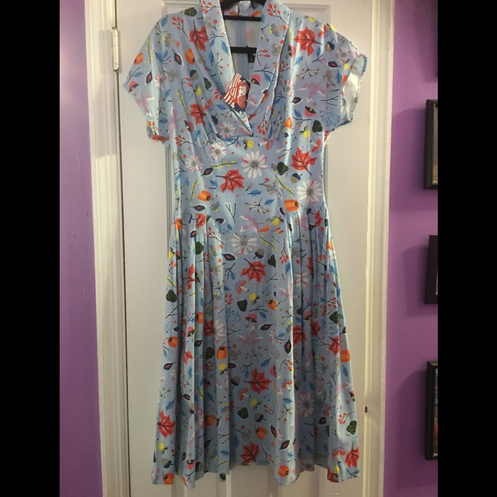 NWT pinup couture dapper day first Frost dress LG